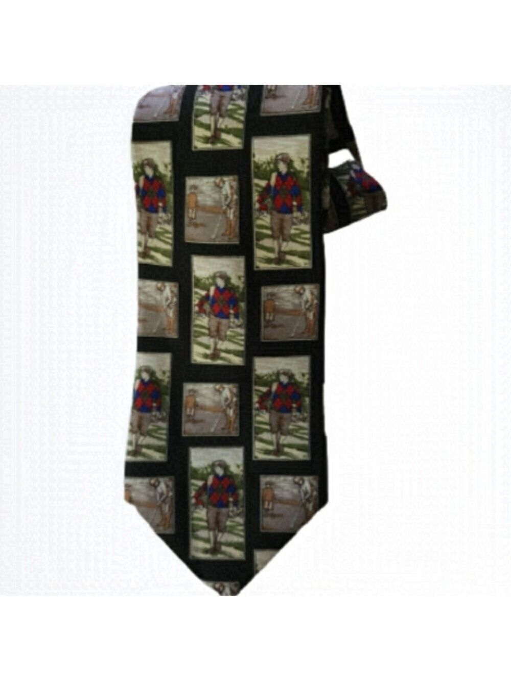 Gant ties colour green red vintage golf themes
